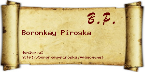 Boronkay Piroska névjegykártya